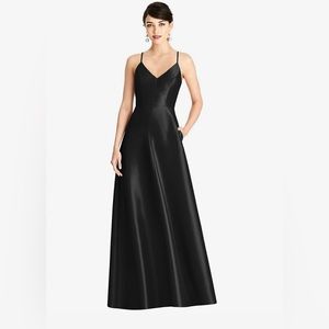 Alfred Sung Black Bridesmaids Dress with Pockets